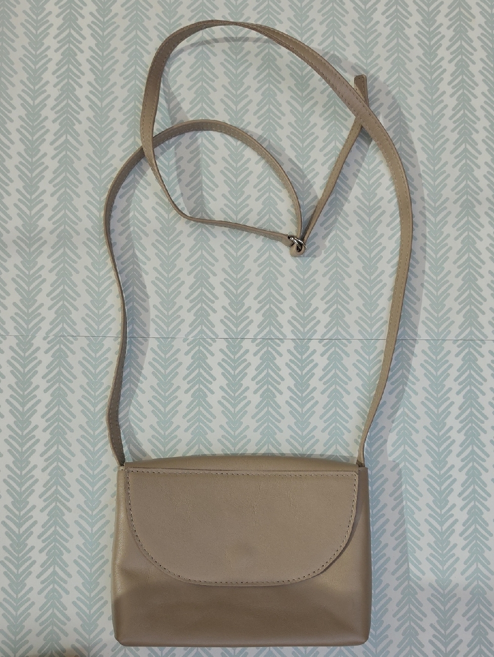 Alex Bender Minimalist Classic Beige Leatherĺ Crossbody Bag -